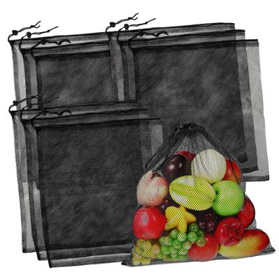 BESPORTBLE 10pcs Mesh Drawstring Bags Multifunctional Storage for Sports Equipment Laundry Travel Beach Polyester Net Bags Cord Lock Closure for Camping Supplies