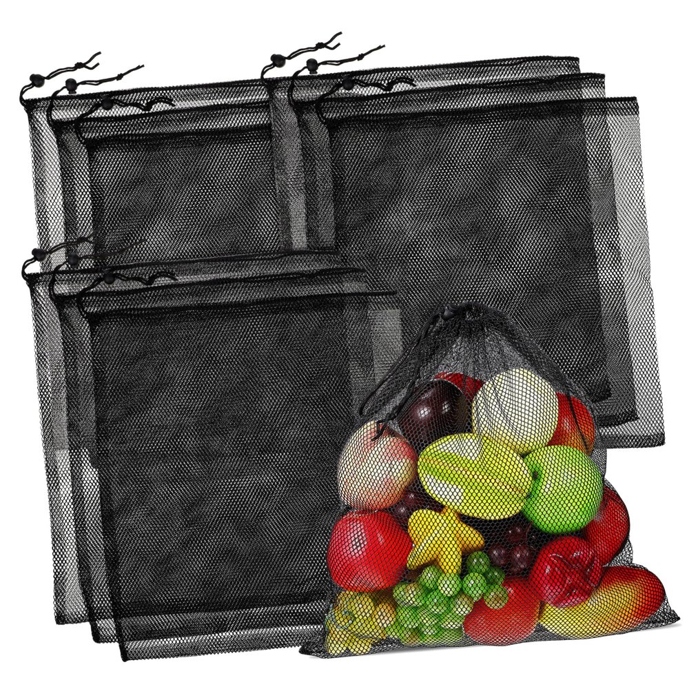 BESPORTBLE 10pcs Mesh Drawstring Bags Multifunctional Storage for Sports Equipment Laundry Travel Beach Polyester Net Bags Cord Lock Closure for Camping Supplies