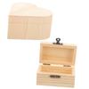 Abaodam 2pcs Unfinished Diy Wooden Storage Box Large Heart-shaped Small Rectangular Unpainted Wooden Boxes for Crafts Jewelry and Keepsakes Organization view 1