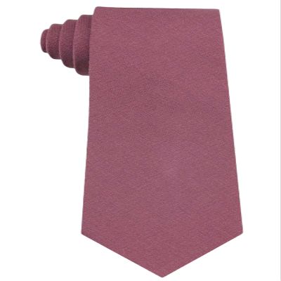 Entwineno Mens Slim Width Color Linen Neckties - Standard and Extra Long Tie (Chianti, Standard 58 ")