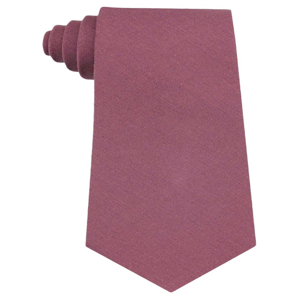 Entwineno Mens Slim Width Color Linen Neckties - Standard and Extra Long Tie (Chianti, Standard 58 ")