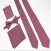 Entwineno Mens Slim Width Color Linen Neckties - Standard and Extra Long Tie (Chianti, Standard 58 ") view 4