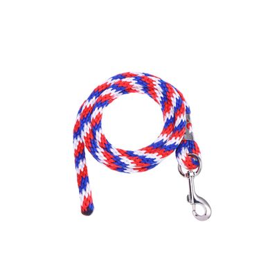 balacoo Heavy Duty Braided Equestrian Lead Rope with Sturdy Clasp for Horse Riding Durable Red Blue and White Colors for Leading and Withholding Pressure