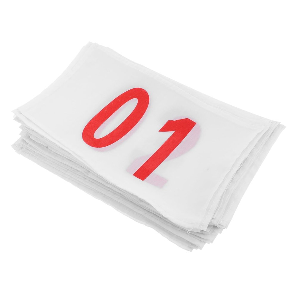 BESPORTBLE Sports Bibs Set Safety Pins Waterproof Competition Race Numbers for Running Events 10-Piece Sports Game Number Bibs for Athletes