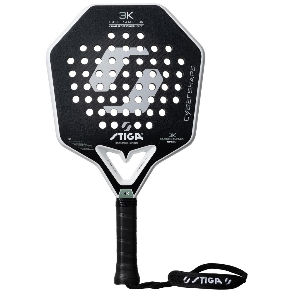 STIGA Padel Racket 3K Cybershape, Carbon Fiber Padel Blade, Defensive Blade for Advanced High-Speed Controlled Power Players, Competition Approved
