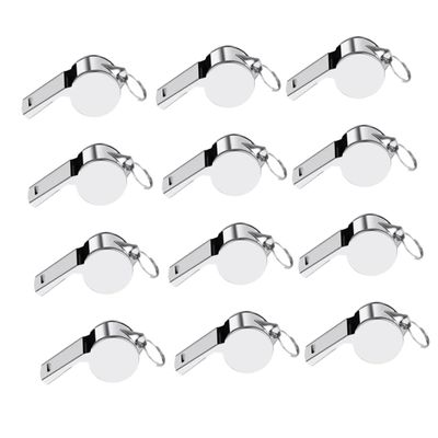 BESPORTBLE 12pcs Stainless Steel Portable Safety Whistle with Lanyard for Outdoor Sports Emergency Situations and Refereeing Activities