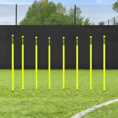 FORZA Slalom Agility Poles | Improve Endurance, Speed & Footwork | Color, Size & Rubber Base Options Available (3ft, Yellow, Without Bases)