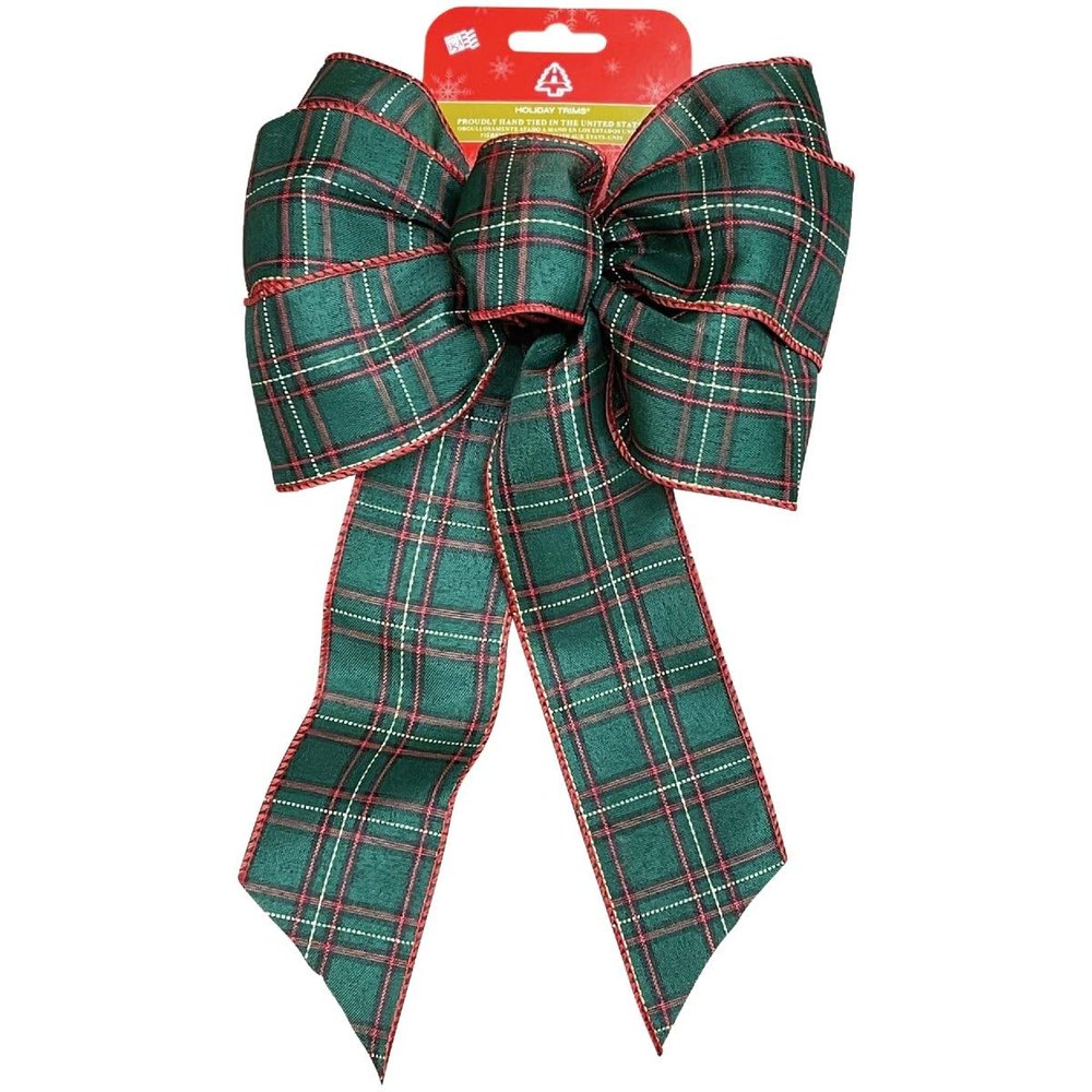 Holiday Trims Christmas Plaid Bow Fabric 1 pc