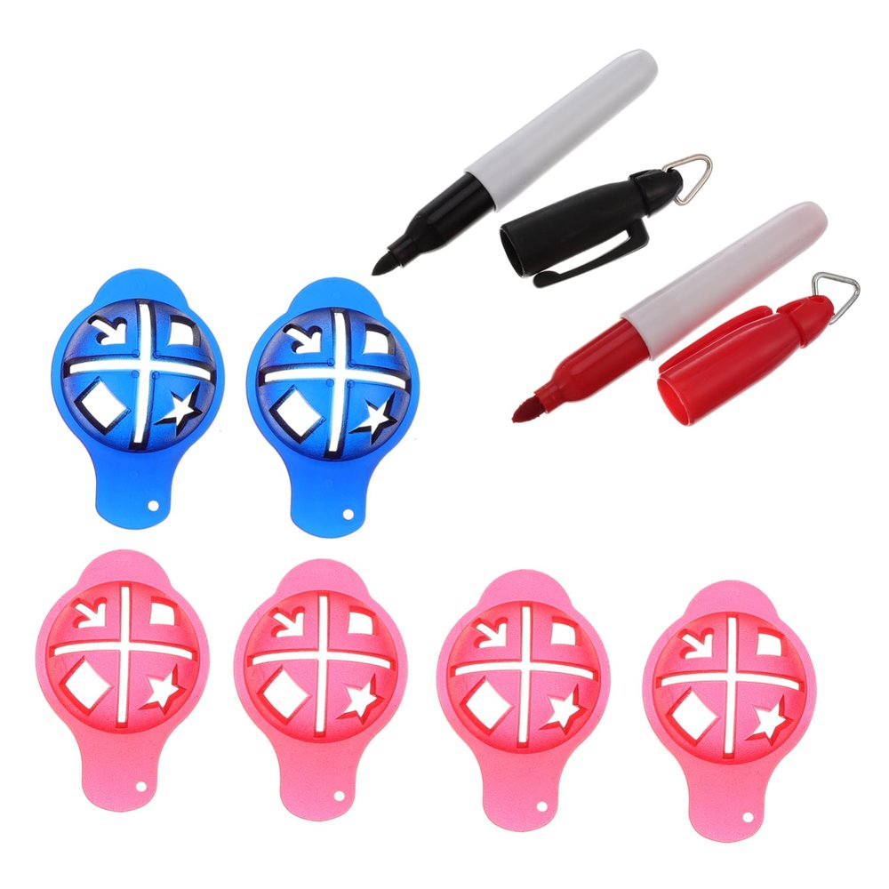 BESPORTBLE 6sets Golf Markers Liner Tool Compact and Portable Drawing Cap Random Colors for Easy Identification and Alignment