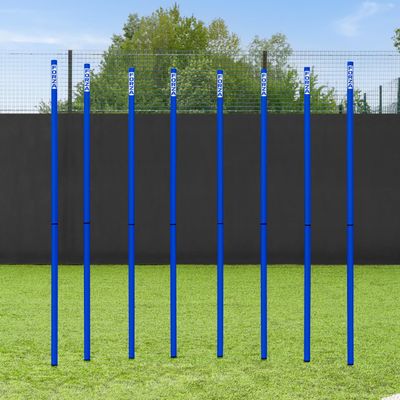 FORZA Slalom Agility Poles | Improve Endurance, Speed & Footwork | Color, Size & Rubber Base Options Available (6ft, Electric Blue, Without Bases)