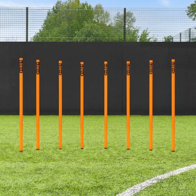 FORZA Slalom Agility Poles | Improve Endurance, Speed & Footwork | Color, Size & Rubber Base Options Available (3ft, Orange, Without Bases)