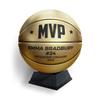 MVP Most Valuable Player Custom Metallic Gold Basketball with Display Stand | Official Size | Personalized with Your Text! | Great for Awards, Banquets, Senior Night view 1