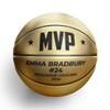MVP Most Valuable Player Custom Metallic Gold Basketball with Display Stand | Official Size | Personalized with Your Text! | Great for Awards, Banquets, Senior Night view 2