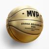 MVP Most Valuable Player Custom Metallic Gold Basketball with Display Stand | Official Size | Personalized with Your Text! | Great for Awards, Banquets, Senior Night view 3