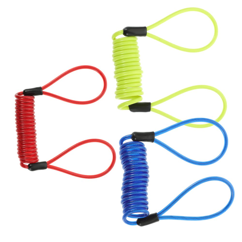 BESPORTBLE 3pcs Disc Lock Cables Heavy Duty Bike Locks Removable Reminder Cord Weatherproof Easy to Use