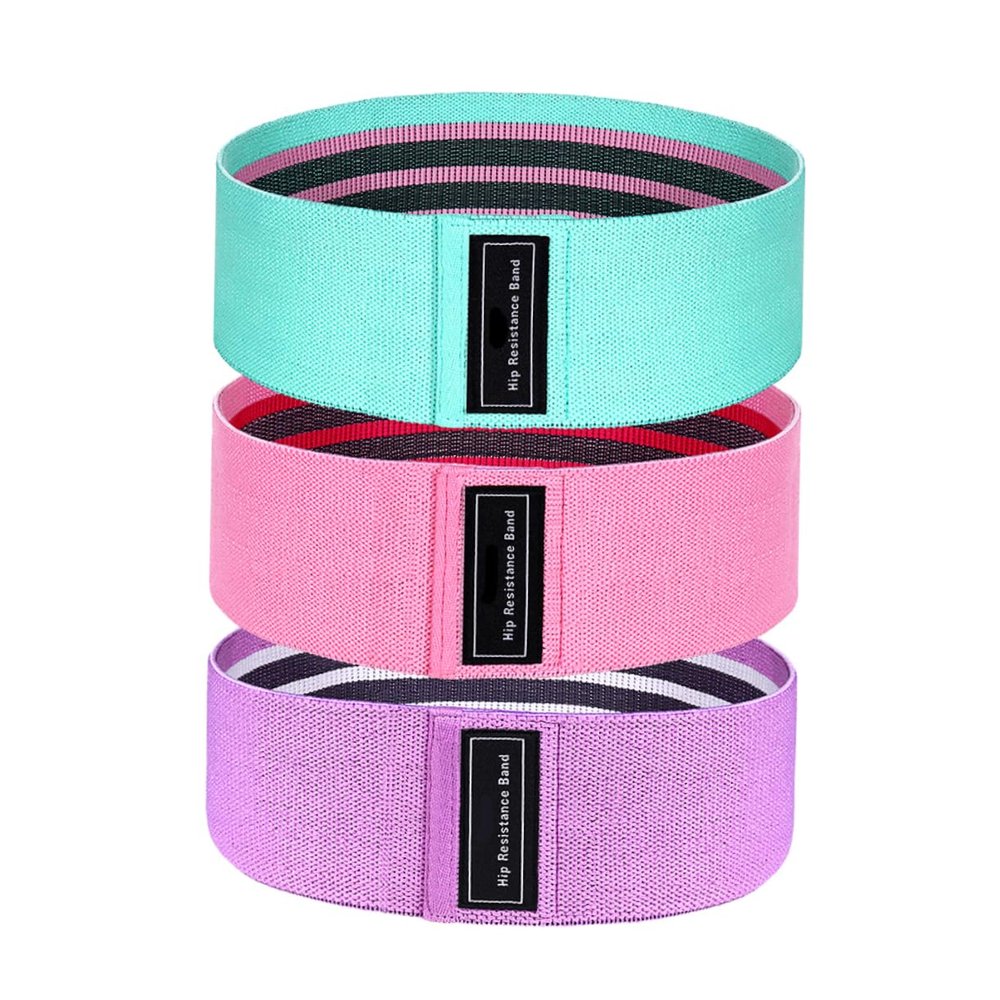 1set Resistance Bands for Exercise Yoga and Strength Training Includes Elastic Straps for Glutes Legs and Full Body Workouts Pink Purple Green