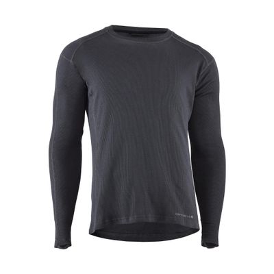 Carhartt Men's Midweight Cotton Rib Base Layer Crewneck, Black, Small