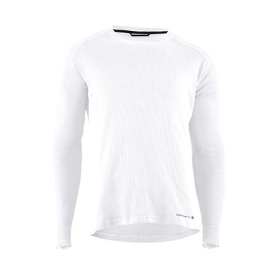 Carhartt Men's Midweight Cotton Rib Base Layer Crewneck, White, Small