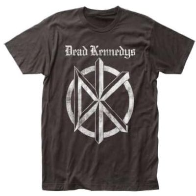 2Bhip Dead Kennedys Logo Men's Black Short Sleeve T-Shirt Punk Rock Music Vintage Style Graphic Tees, Black (Medium)