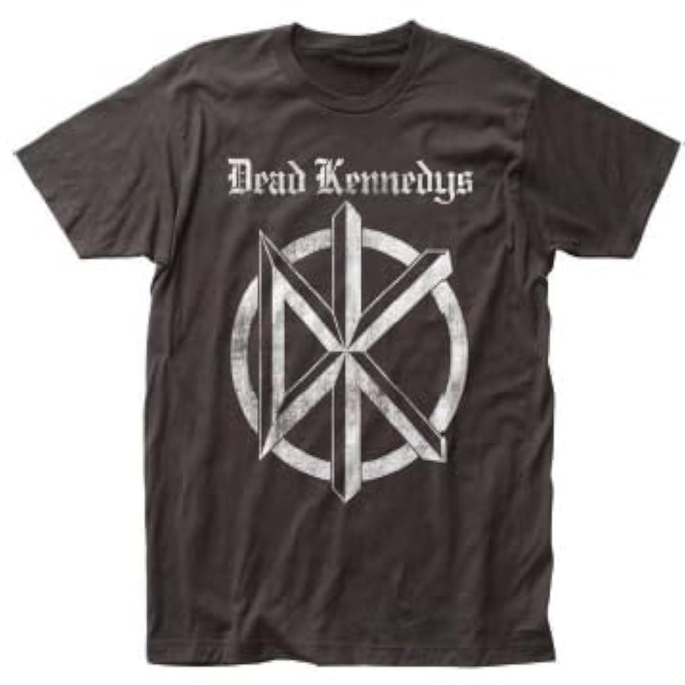 2Bhip Dead Kennedys Logo Men's Black Short Sleeve T-Shirt Punk Rock Music Vintage Style Graphic Tees, Black (Medium)