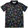 Tipsy Elves Kids and Toddlers Golf Shirts - Athletic Comfort Fit with Quick Dry Material - Youth Funny Black Neon Dinosaur Golf Polo Size X-Large view 1