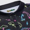 Tipsy Elves Kids and Toddlers Golf Shirts - Athletic Comfort Fit with Quick Dry Material - Youth Funny Black Neon Dinosaur Golf Polo Size X-Large view 2