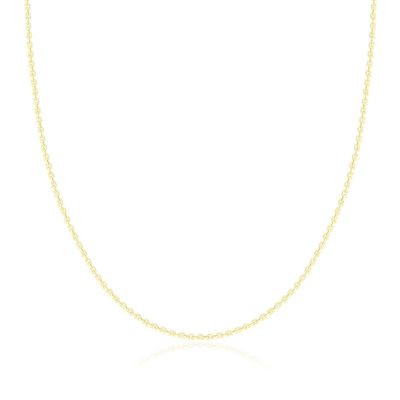 14K Yellow Gold Plated Sterling Silver Chain Necklace for Women Cable 2mm Responsibly Sourced - Non-Migrating Clasp Design - 14K Yellow Gold Plated Sterling Silver Chain Necklace - Italian Made in Italy - Quality Durable Sturdy 2mm Chain for Women - 