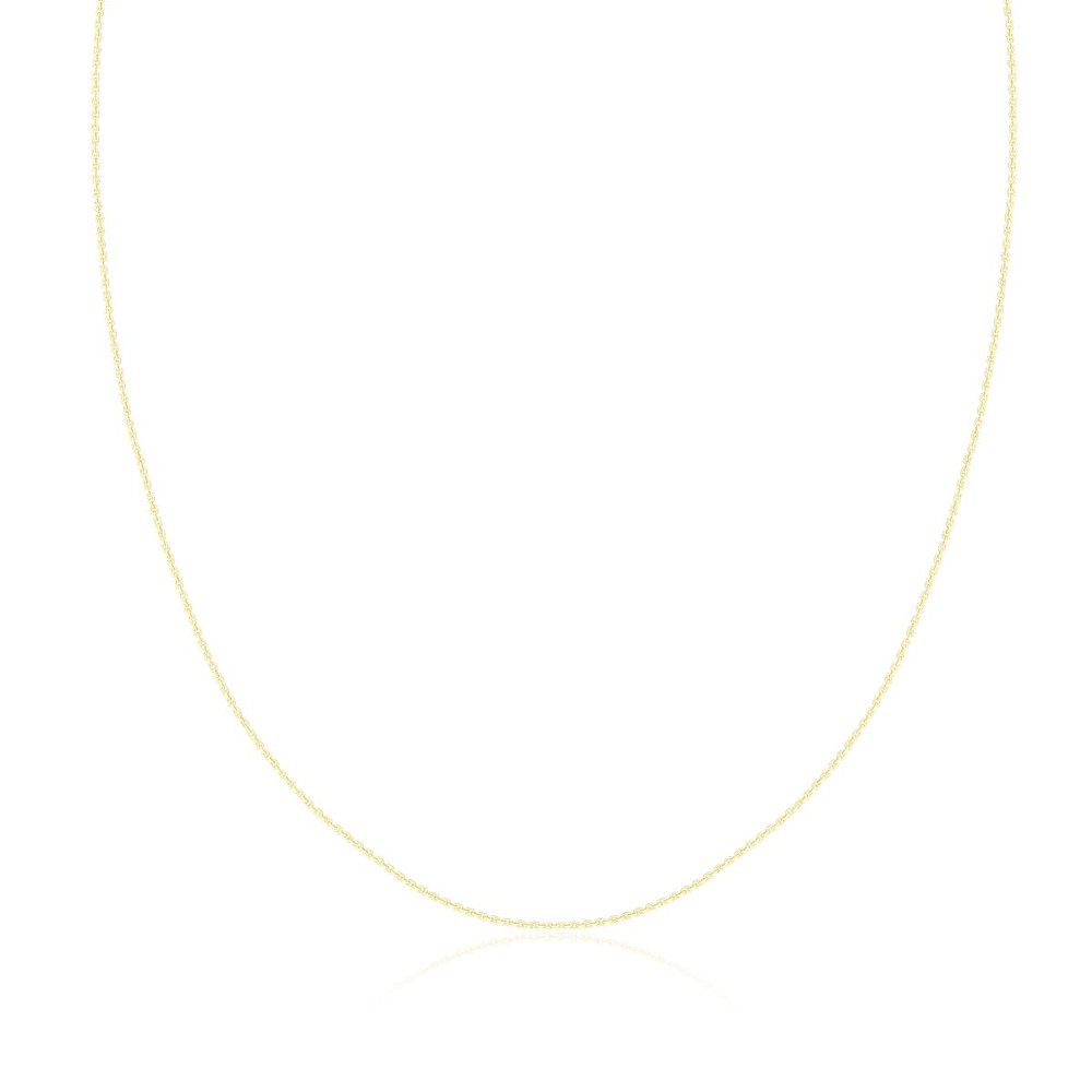 14K Yellow Gold Plated Sterling Silver Chain Necklace for Women Cable 1mm Responsibly Sourced - Non-Migrating Clasp Design - 14K Yellow Gold Plated Sterling Silver Chain Necklace - Italian Made in Italy - Quality Durable Sturdy 1mm Chain for Women - 