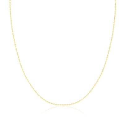 14K Yellow Gold Plated Sterling Silver Chain Necklace for Women Cable 1.5mm Responsibly Sourced - Non-Migrating Clasp Design - 14K Yellow Gold Plated Sterling Silver Chain Necklace - Italian Made in Italy - Quality Durable Sturdy 1.5mm Chain for Wome
