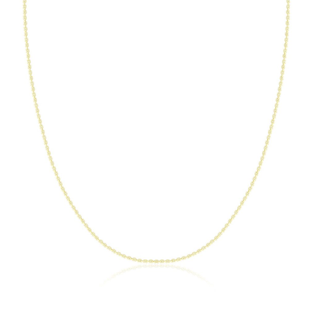 14K Yellow Gold Plated Sterling Silver Chain Necklace for Women Cable 1.5mm Responsibly Sourced - Non-Migrating Clasp Design - 14K Yellow Gold Plated Sterling Silver Chain Necklace - Italian Made in Italy - Quality Durable Sturdy 1.5mm Chain for Wome