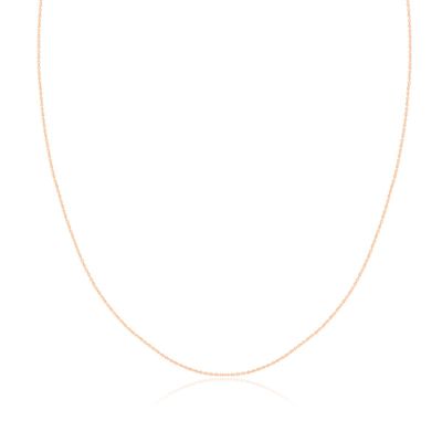 14K Rose Gold Plated Sterling Silver Chain Necklace for Women Cable 1mm Responsibly Sourced - Non-Migrating Clasp Design - 14K Rose Gold Plated Sterling Silver Chain Necklace - Italian Made in Italy - Quality Durable Sturdy 1mm Chain for Women - Qual