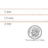 14K Rose Gold Plated Sterling Silver Chain Necklace for Women Cable 1mm Responsibly Sourced - Non-Migrating Clasp Design - 14K Rose Gold Plated Sterling Silver Chain Necklace - Italian Made in Italy - Quality Durable Sturdy 1mm Chain for Women - Qual view 3