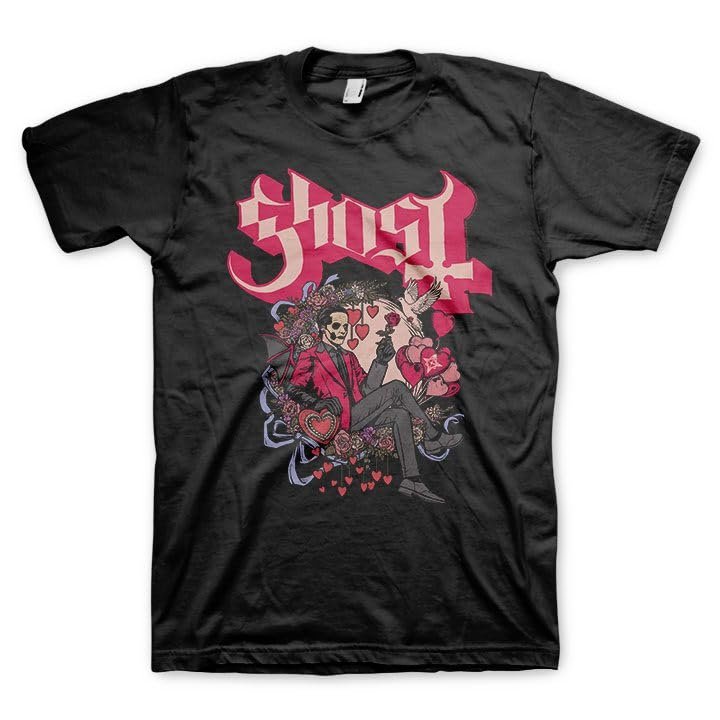2Bhip Ghost Band Merch Valentine's Lounge Mens Black Short Sleeve T Shirt Vintage Style Graphic Tees