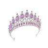 Angoily Material Wedding Crown Silver Violet Rhinestone Tiar