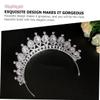 Angoily Material Wedding Crown Silver Violet Rhinestone Tiar view 4
