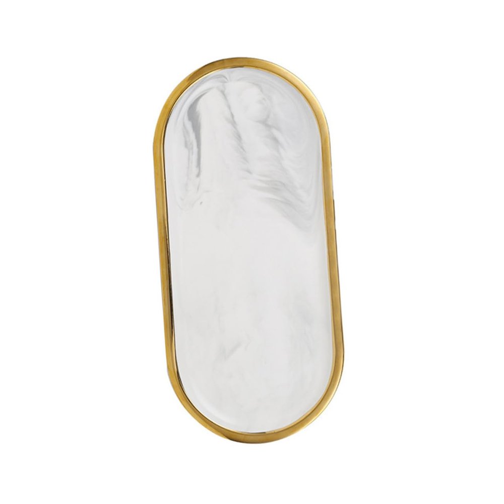 CALLARON Marbled Tray Decorative Jewelry Holder Desktop Cosmetics Plate Hotel Dessert Serving Tray Sturdy Lightweight