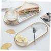 CALLARON Marbled Tray Decorative Jewelry Holder Desktop Cosmetics Plate Hotel Dessert Serving Tray Sturdy Lightweight view 3