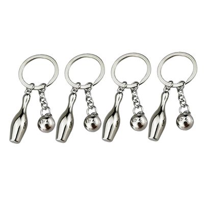 CALLARON 4pcs Bowling Sports Keychain Pendants Unique Key Accessories for Bags Backpacks and Souvenirs for Bowling Enthusiasts