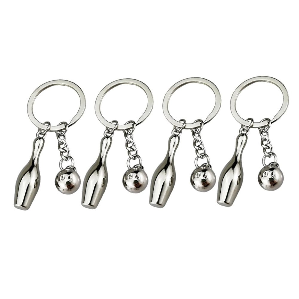 CALLARON 4pcs Bowling Sports Keychain Pendants Unique Key Accessories for Bags Backpacks and Souvenirs for Bowling Enthusiasts