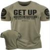Your Story is Not Over Yet, Get Up Gym Motivational T-Shirts for Men (MD, Get Up Military Green Branded) view 1