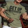 Your Story is Not Over Yet, Get Up Gym Motivational T-Shirts for Men (MD, Get Up Military Green Branded) view 2