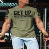 Your Story is Not Over Yet, Get Up Gym Motivational T-Shirts for Men (MD, Get Up Military Green Branded) view 3