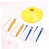 Gogogmee American Football Waist Flags Belts Set 8 Pieces 2 x White 2 x 4 Yellow Disc Cones Rugby Training Webbing for Youth view 3