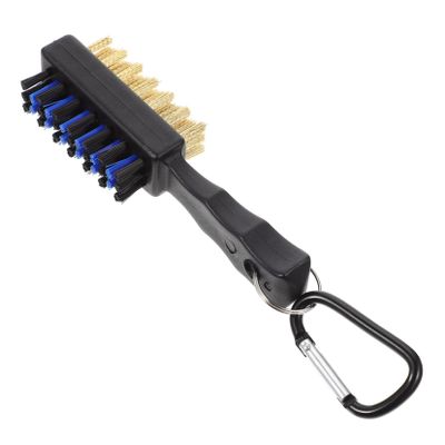 Milisten Double-Sided Golf Cleaner Brush Wire and Bristles Skid Handle Lightweight and Portable for Cleaning The Course