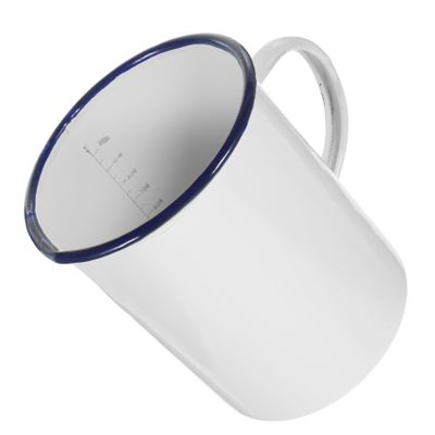 Zerodeko Vintage Enamel Measuring Cup Retro Household Water Mug with Ergonomic Handle for Coffee Tea Soup Camper Drinking Cup with Scratch Resistant Base