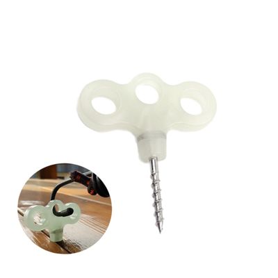 BESPORTBLE 10pcs Outdoor Three-Eyed Screw Pegs Stainless Steel Camping Deck Nails for Secure Ground Anchoring Lightweight and Easy to Install for Camping Hiking and Fishing