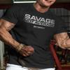 Savage Not Average Gym Workout Motivational Weightlifting Mens T-Shirt (Savage Not Average Silver on Black, 3XL) view 2