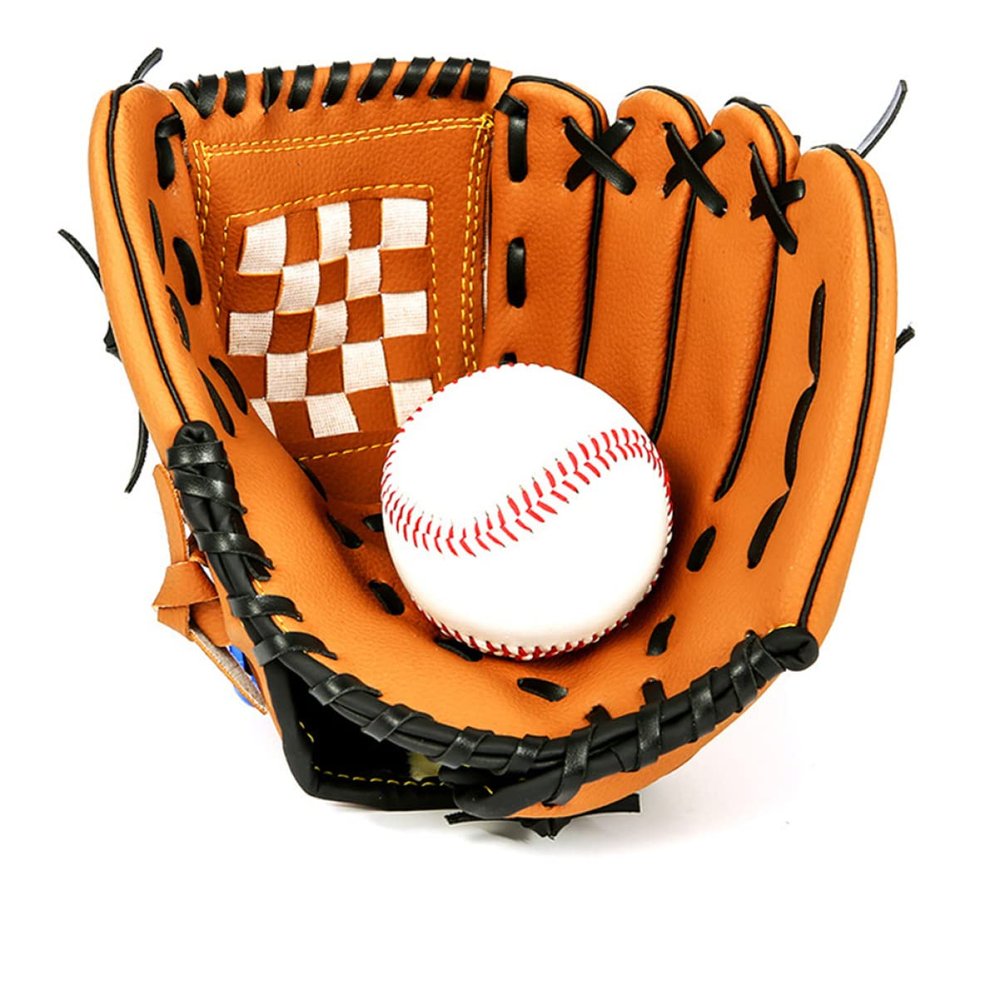 SUPVOX 1pc Thicken Pitcher Baseball Gloves Softball Mitts for Youth and Adults Comfortable Pu Material for Beginners and Training Random Stitching Yellow