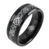 8mm Celtic Dragon Tungsten Ring Mens Jewelry Wedding Band TW Black With Silver Dragon Size 8 Fast Free Supply
