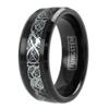 8mm Celtic Dragon Tungsten Ring Mens Jewelry Wedding Band TW Black With Silver Dragon Size 8 Fast Free Supply view 2